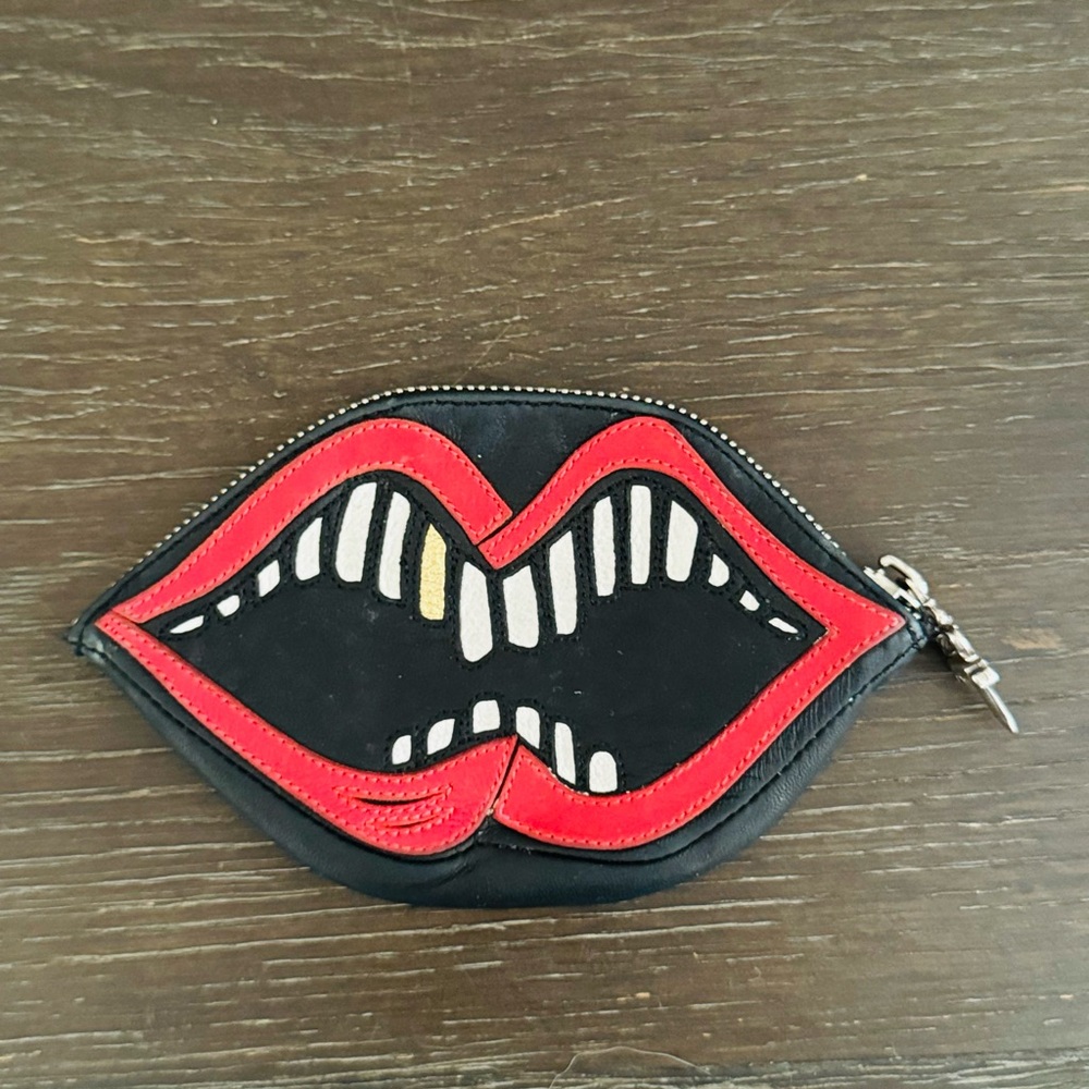 Chrome hearts x Matty Boy Chomper Black and Red Coin Purse Pouch